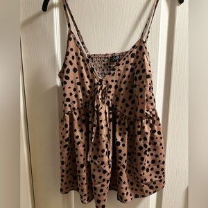 SHEIN Dalmatian Print Tie-Front Tank Top | Size L | NWOT